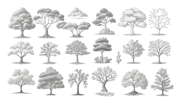 Tree style dodle handdrawing