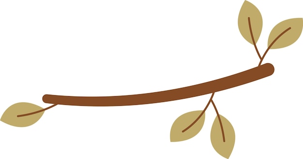 Vector tree twig with leaves