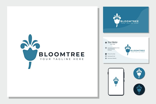 Tree vector art style logo design