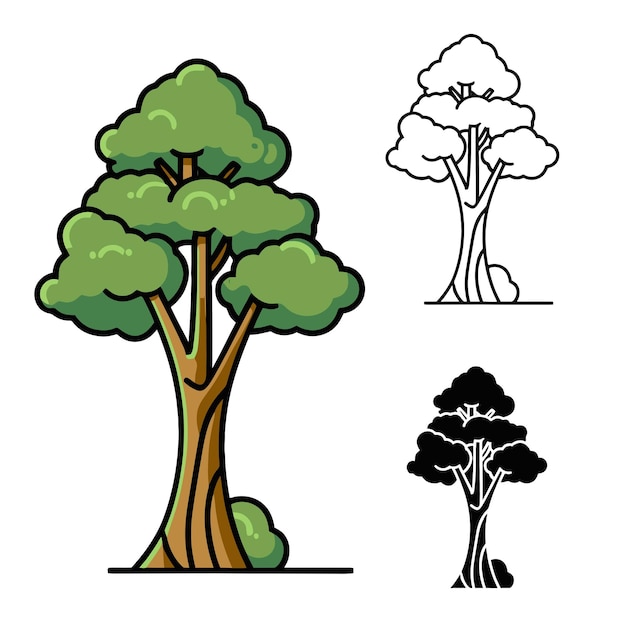 tree Vector Illustration cartoon styel