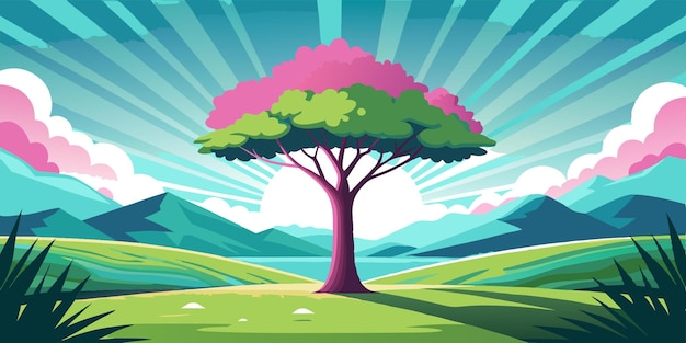 Vector tree vector illustration flat 2