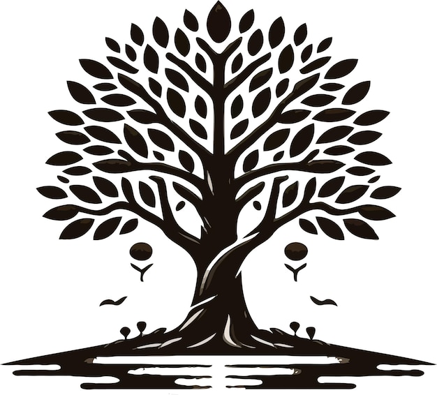 Tree vector logo this beautiful tree is a symbol of life beauty growth illustration