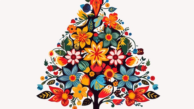 Vector a tree with a colorful flower pattern