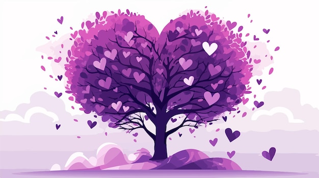 a tree with hearts that says love in it