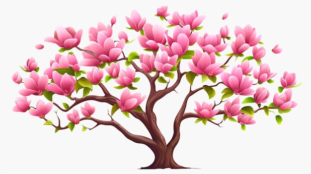 a tree with pink flowers on it