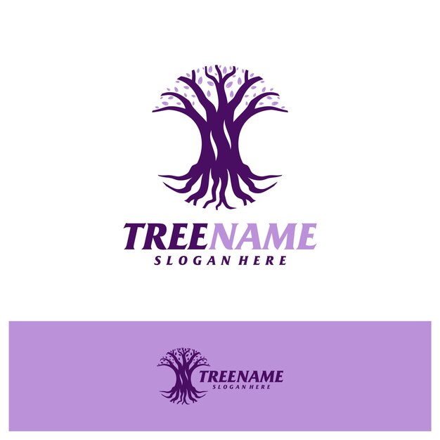 Tree with Root Logo Design Template Tree logo concept vector Creative Icon Symbol