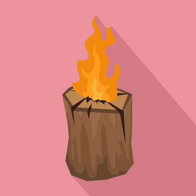 Tree wood fire icon Flat illustration of tree wood fire vector icon for web design