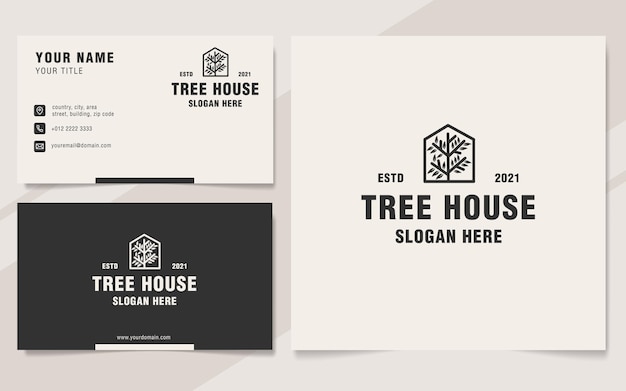 Treehouse logo template on monogram style