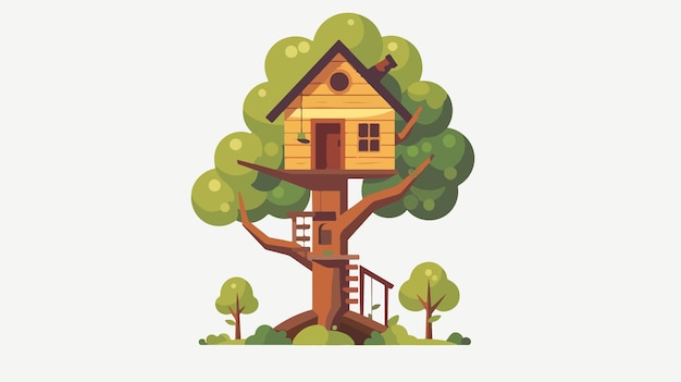 Vector a treehouse that has a tree house on it