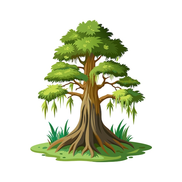 Trees flat style vector illustration concepts