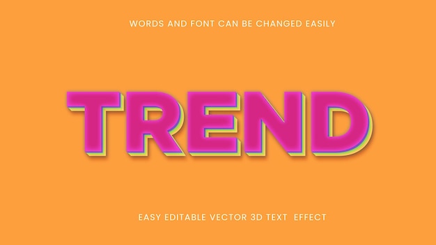 Vector trend 3d editable text effect design 