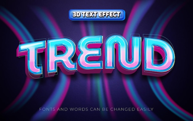 Trend 3d editable text effect style