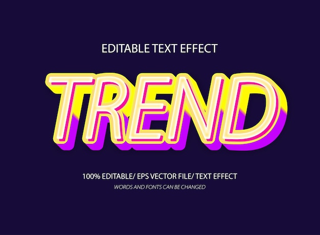 Vector trend 3d editable text effect