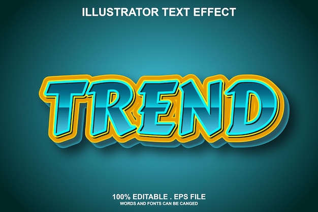 trend 3d text effect editable