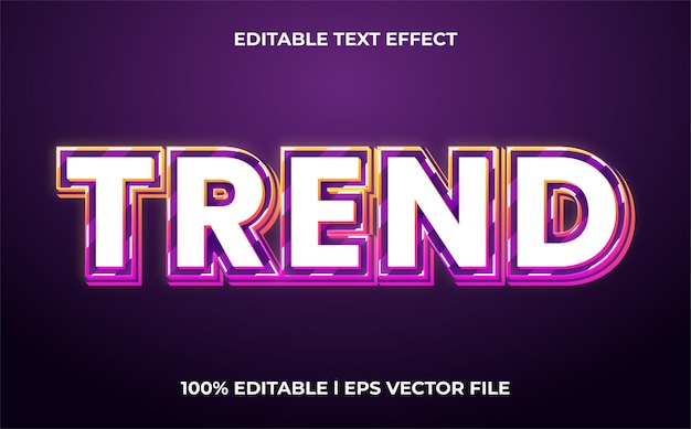 trend 3d text effect with neon typography template for modern tittle