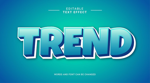 trend blue sky 3d editable text effect template