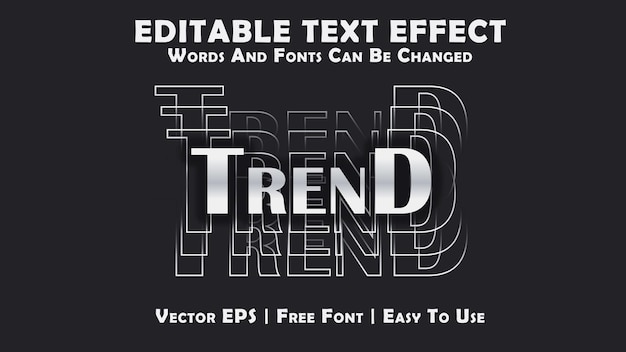 Trend editable text effect, 3d editable text effect template