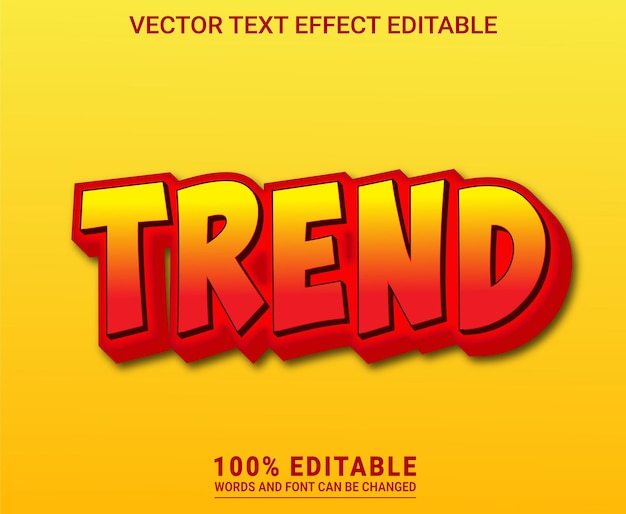 Trend editable text effect vector