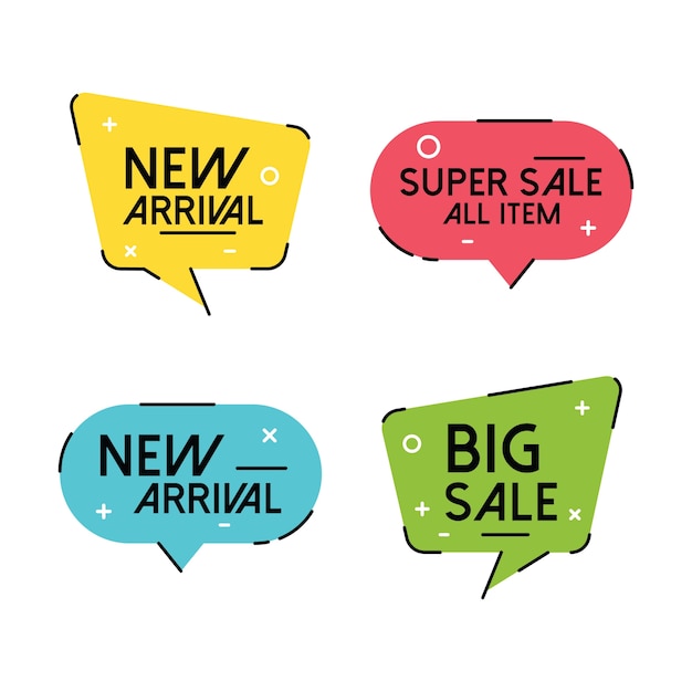 Trend Flat Vector Bubbles, Sale Promo Banner