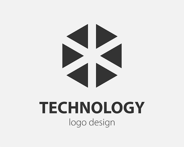 Trend logo vector hexagon tech design. Technology logotype for smart system, network application, crypto icon.