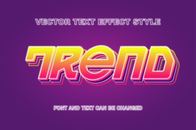 Vector trend neon glow vaporize 3d editable text effect font style template