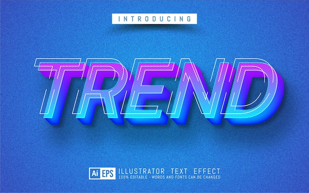 Trend text effect, Editable 3d text style