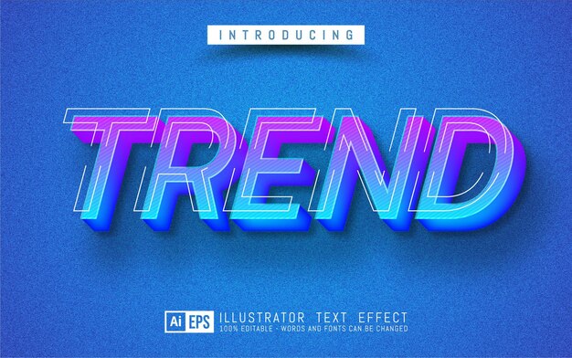 Vector trend text effect, editable 3d text style