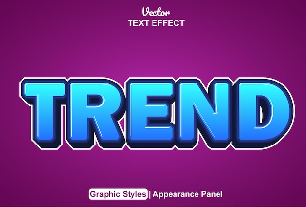 Trend text effect with graphic style and editable