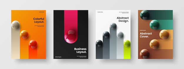 Trendy 3D balls banner concept collection