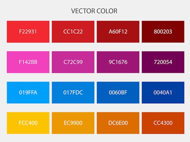 Trendy abstract color palette with color code