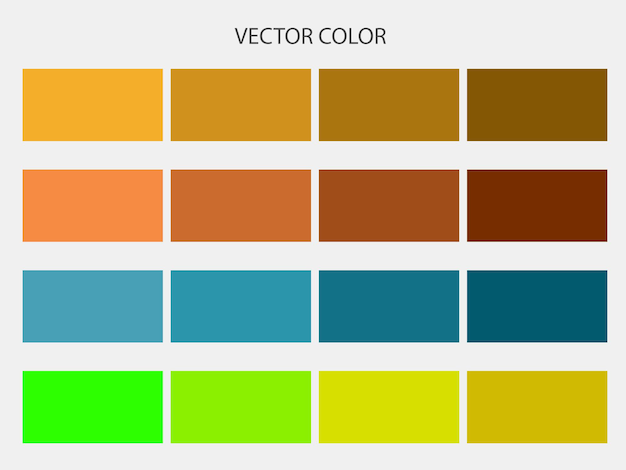 Trendy abstract color palette with different elements