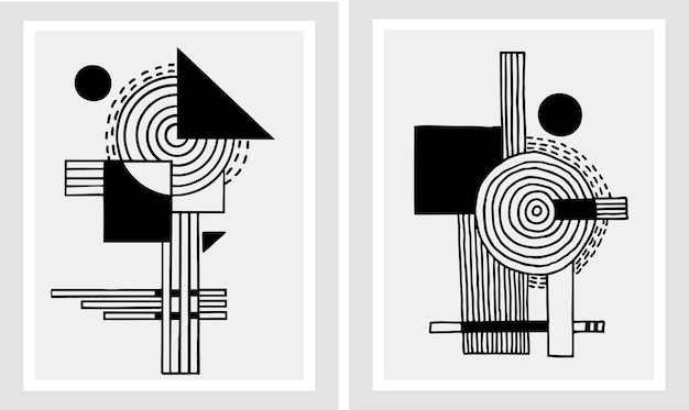 Trendy abstract creative artistic hand drawn composition ideal for wall decoration as postcard