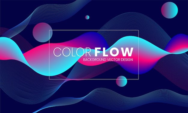 Trendy abstract fluid flow colorful background