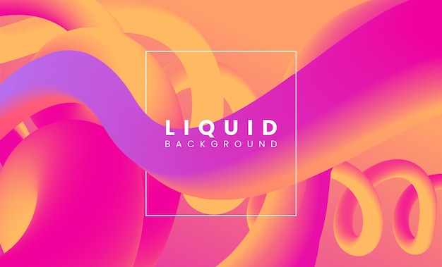 Trendy abstract fluid flow colorful background