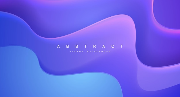 Trendy Abstract wavy vector background with blue and purple color