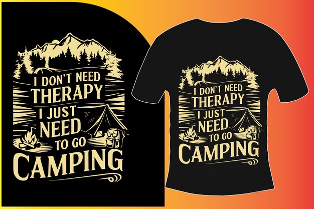 Vector trendy camping tshirt design creative camping tshirt design print on demand