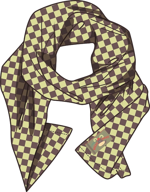 TRENDY CHECKERED PATTERN SCARF IN EDITABLE VECTOR FILE