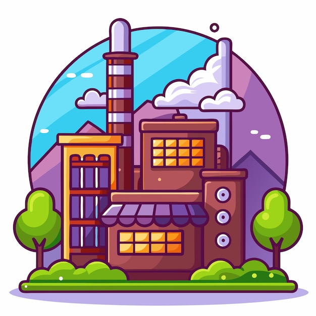 Trendy Chocolate Factory Vector Icon Illustration