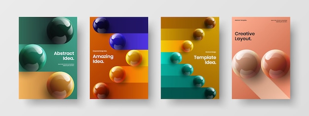 Trendy company cover A4 vector design template set