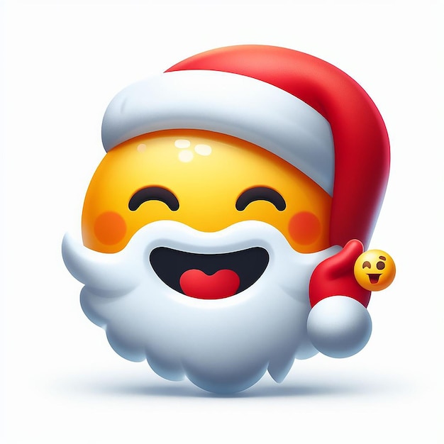 trendy cool friendly modern hippie smart santa claus emoji emoticon illustration vector art