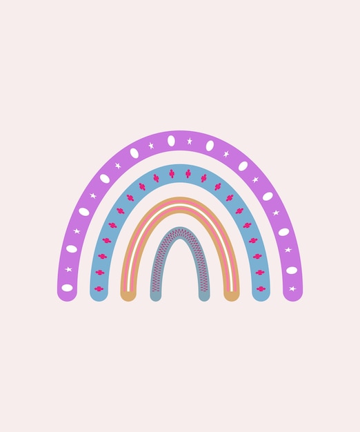 trendy cute rainbows vector illustrations