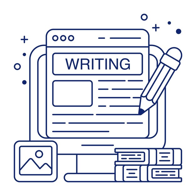 Trendy design icon of online article writing