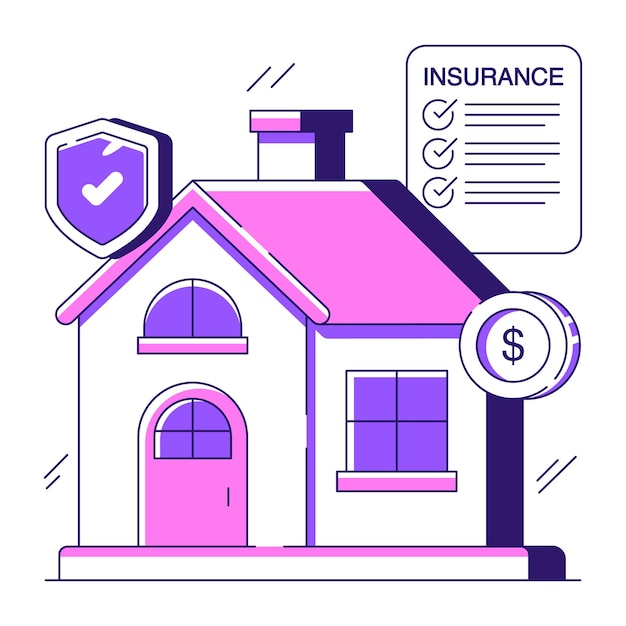 Vector a trendy design illustration of home insurance