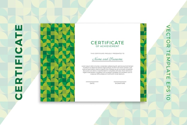 Trendy diploma horizontal template for graduation or course completion. Elegant design