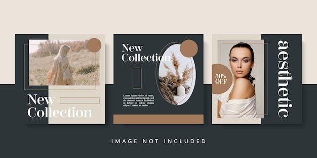 Trendy editable Instagram feed templates for fashion sale Editable Post Template Social Media Banners for Digital Marketing