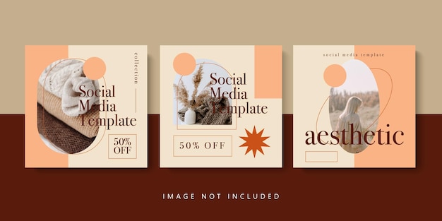 Trendy editable Instagram feed templates for fashion sale Editable Post Template Social Media Banners for Digital Marketing