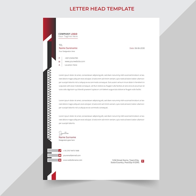 Trendy editable Modern corporate letterhead template Premium Vector