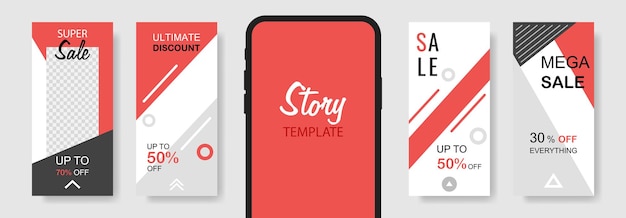 Trendy editable template sale banner for social networks stories. Design backgrounds for social media, landing page, website, mobile app, poster, flyer, coupon, gift card, web design.