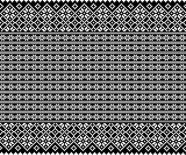 Trendy ethnic black and white  pattern Free Vector