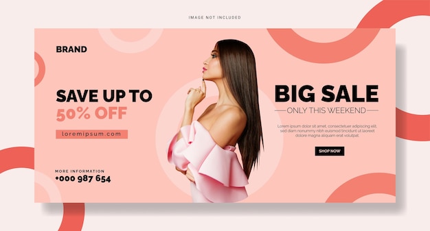 Trendy fashion sale horizontal banner